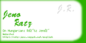 jeno ratz business card